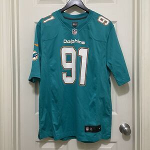Miami Dolphins Cameron Wake Nike On Field Football‎ Jersey 91 Men's Large NFL